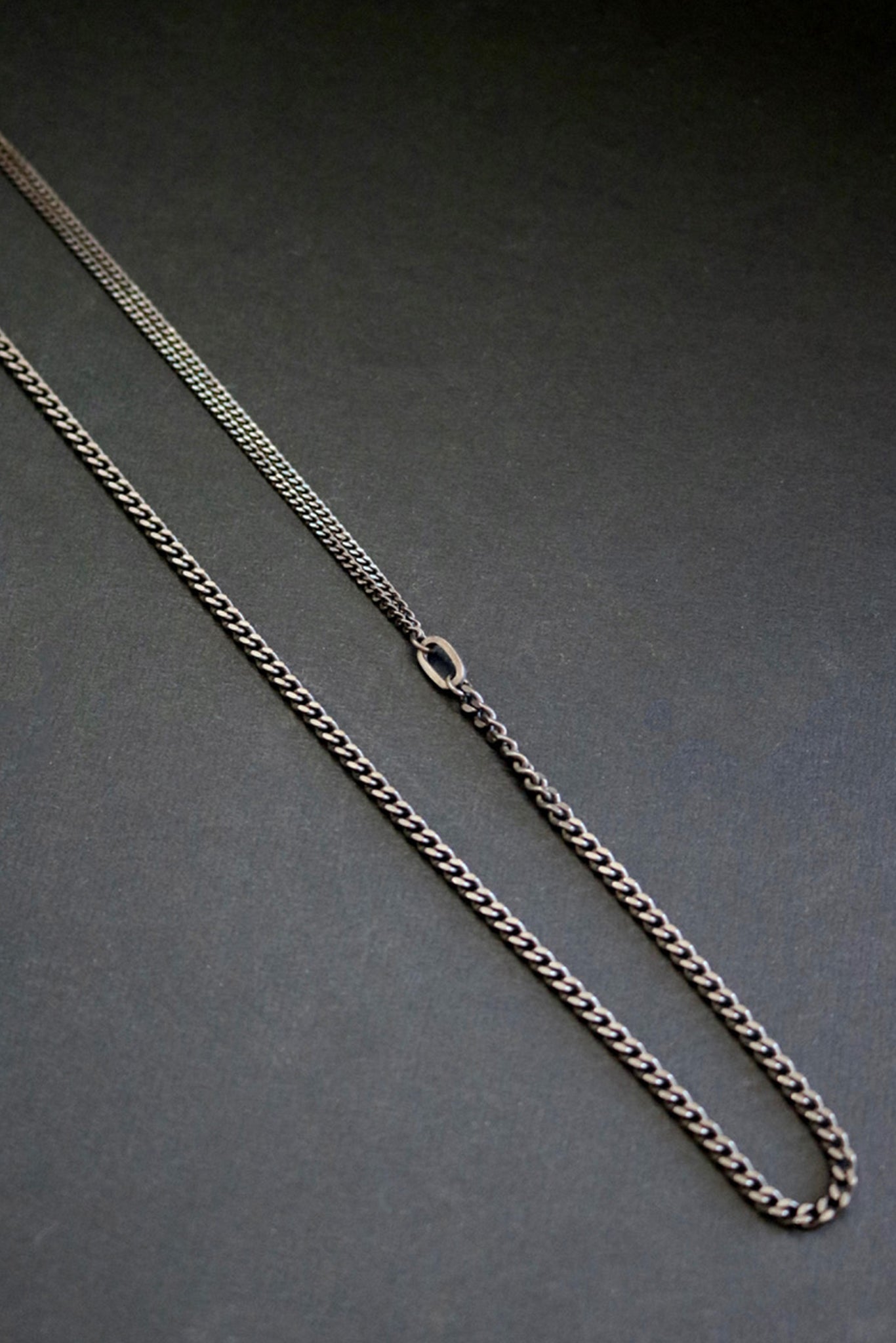 Mixed Chain w. Oval Link | Oxidised Silver