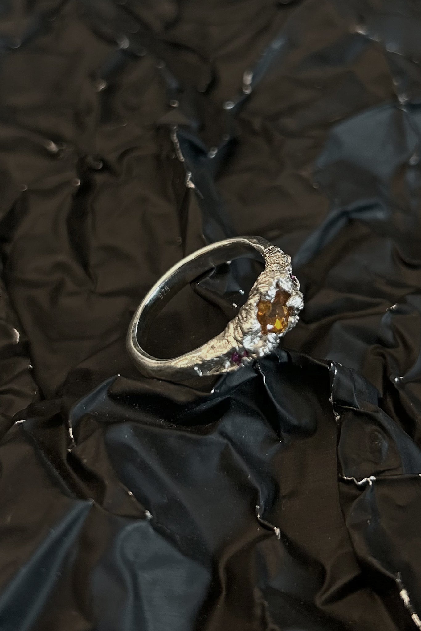 Grotto Ring | Sterling Silver + Citrine + Ruby