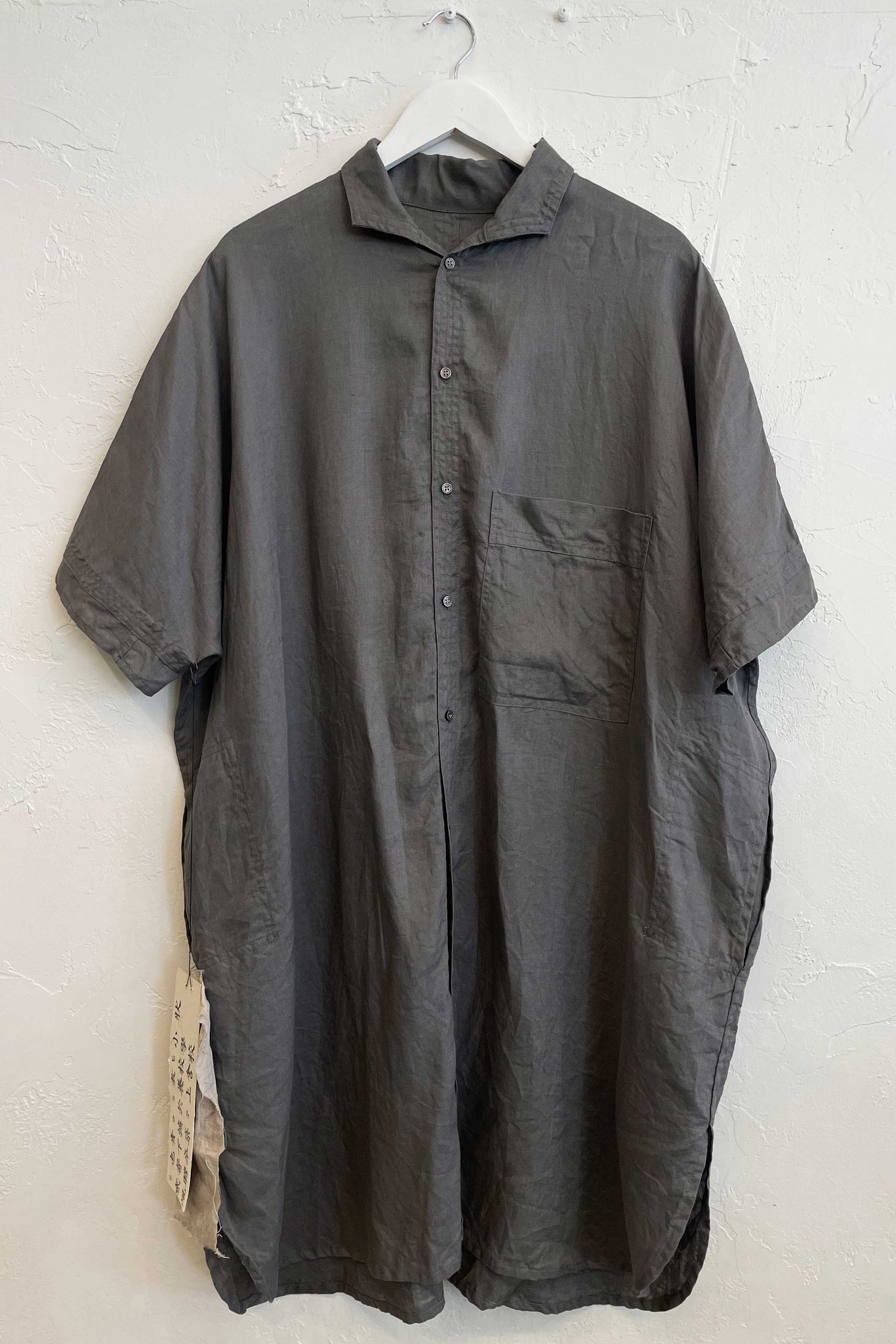 #094 Overshirt short sleeve | Linen | Grey