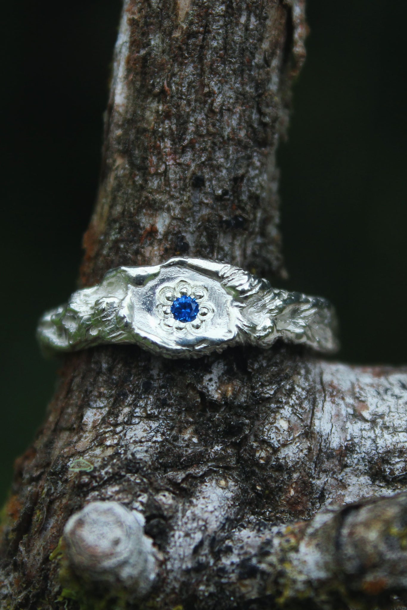 Mirror Lake Signet Ring | Silver + Blue Spinel