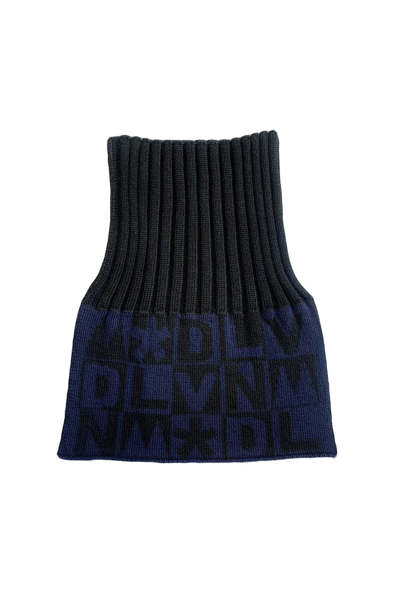 Monogram Polo Collar | Merino Wool | Black/Navy