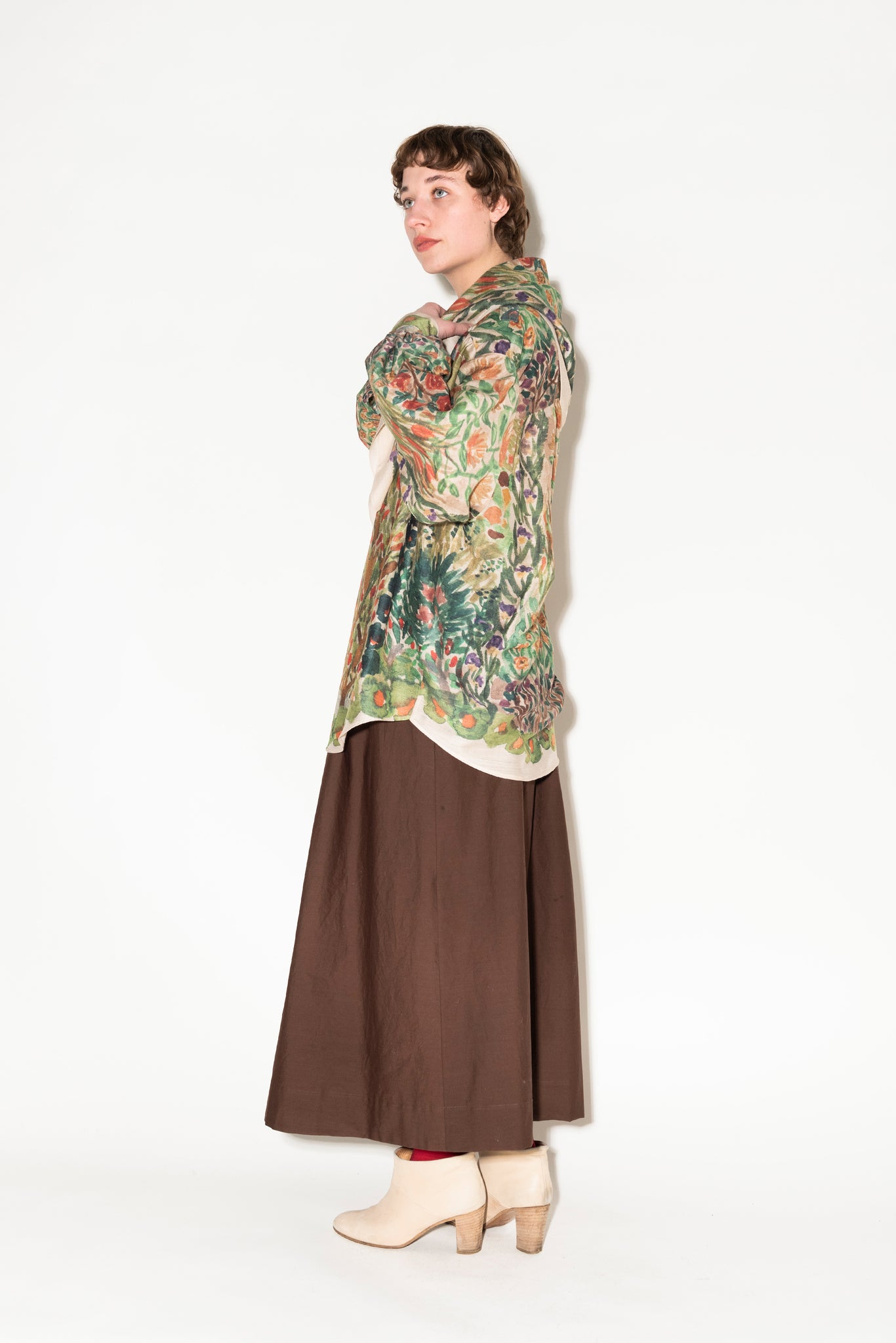 Scarf Shirt | Ahimsa Silk | Flower Beds