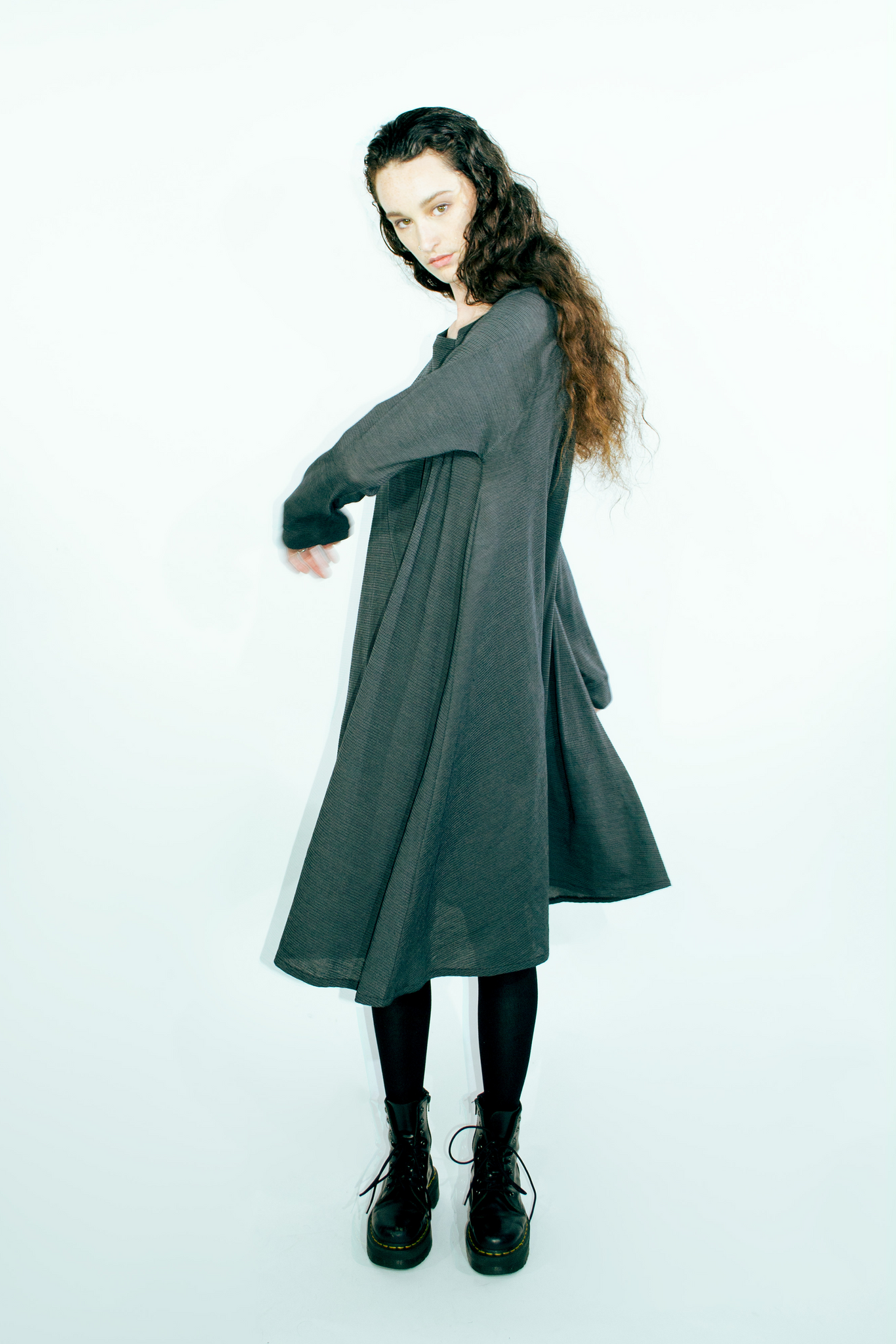 Raglan Knit Dress | Merino | Teal