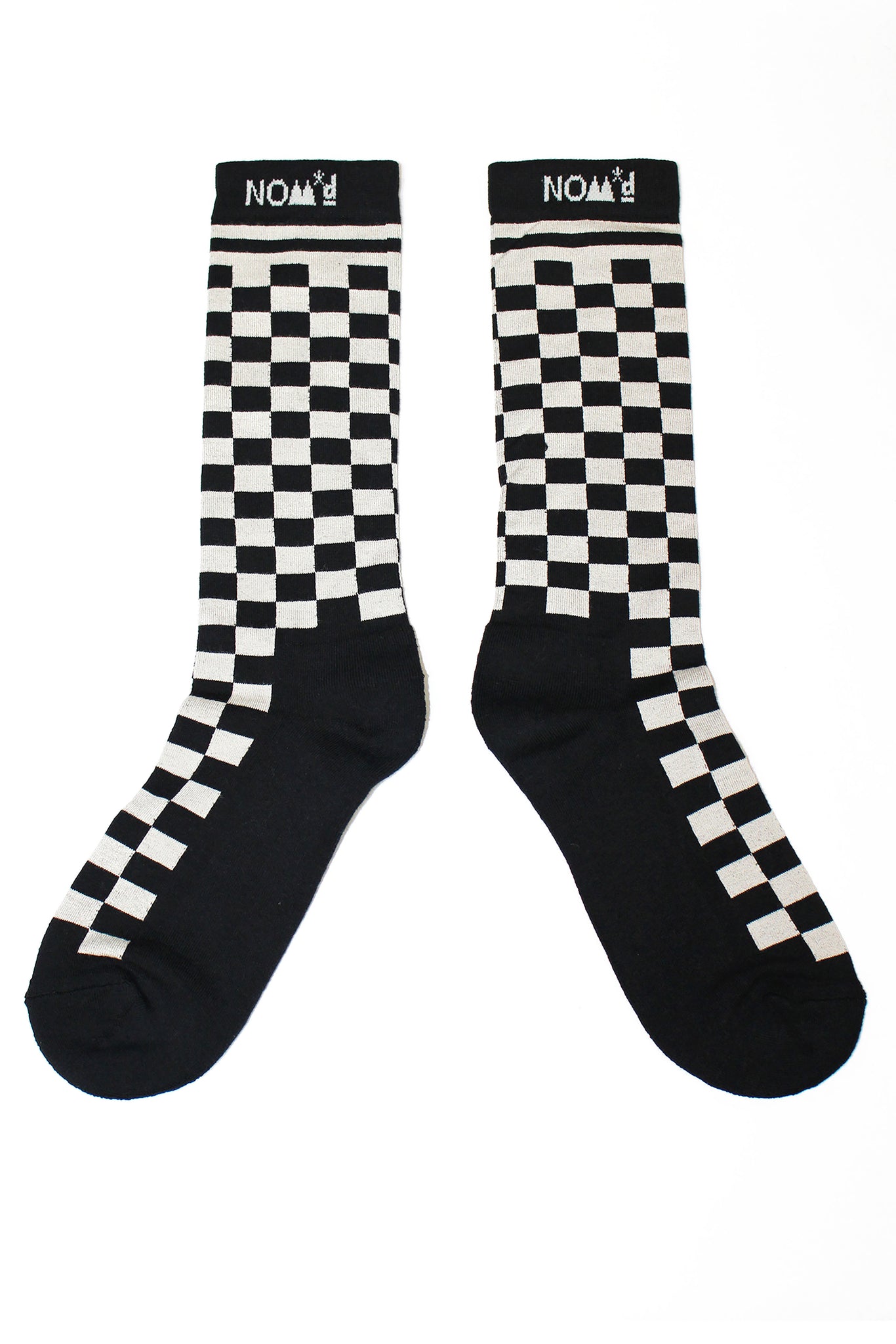Checkerboard Socks | Cotton | Black / Putty