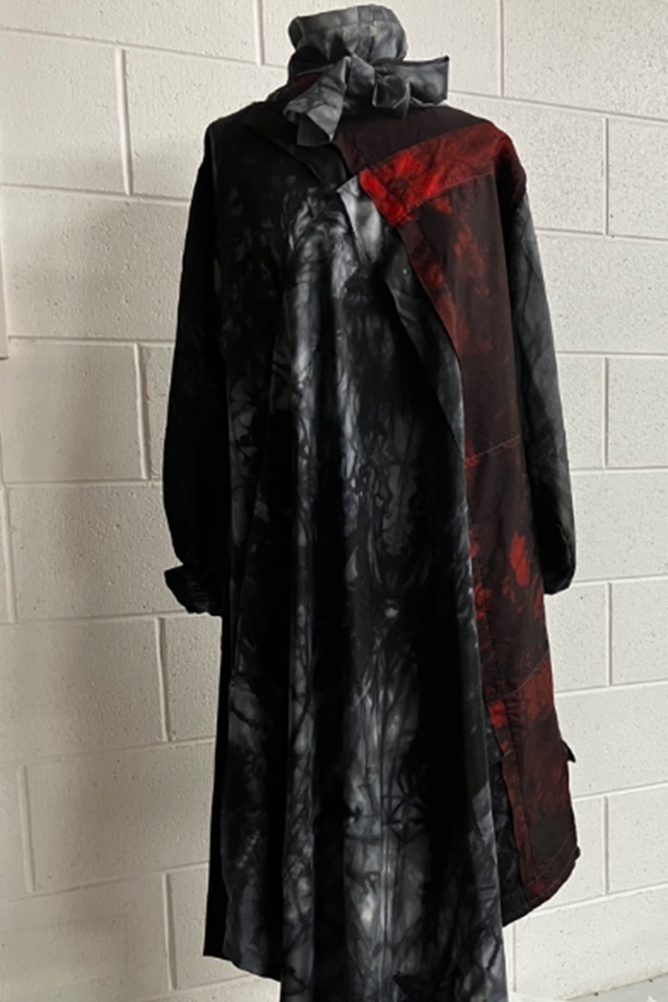 #237 Midnight Oil L/S Dress | Kimono Silk | Red/Grey