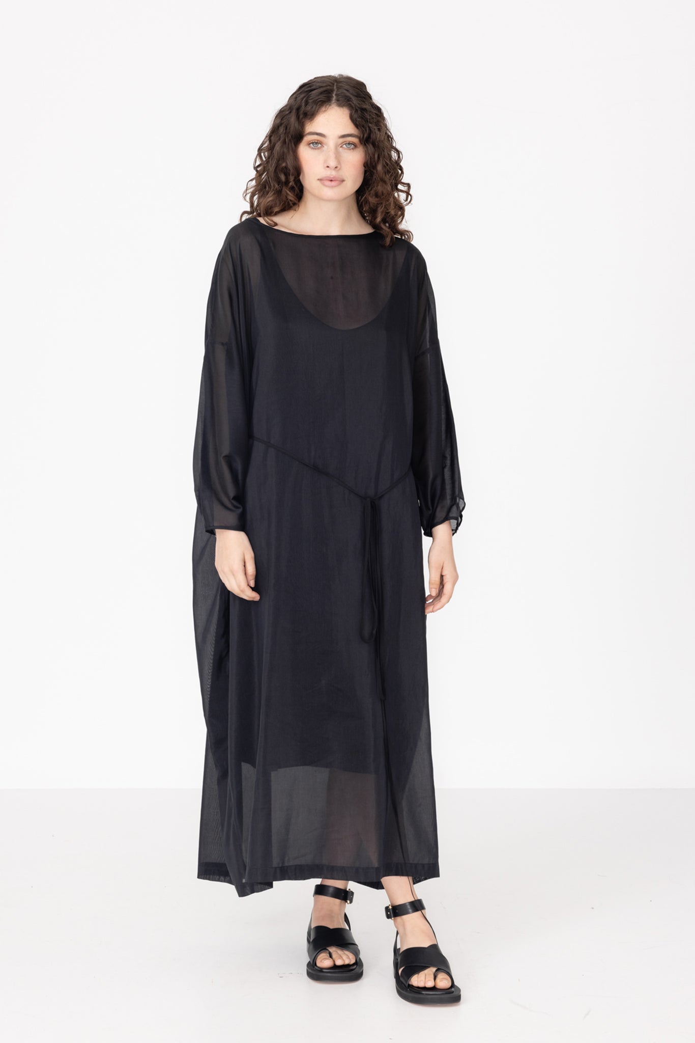 Line Dress | Silk Cotton | Black