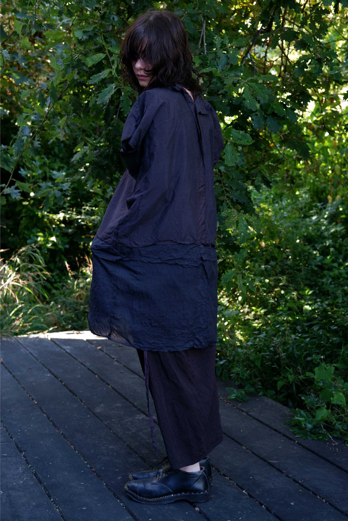 #470 Shift Dress | Kimono Silk | Grey/purple