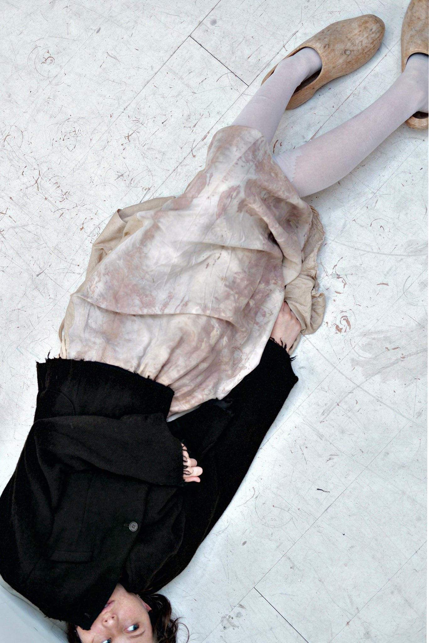 #659 Botanically dyed silk  skirt | Cream