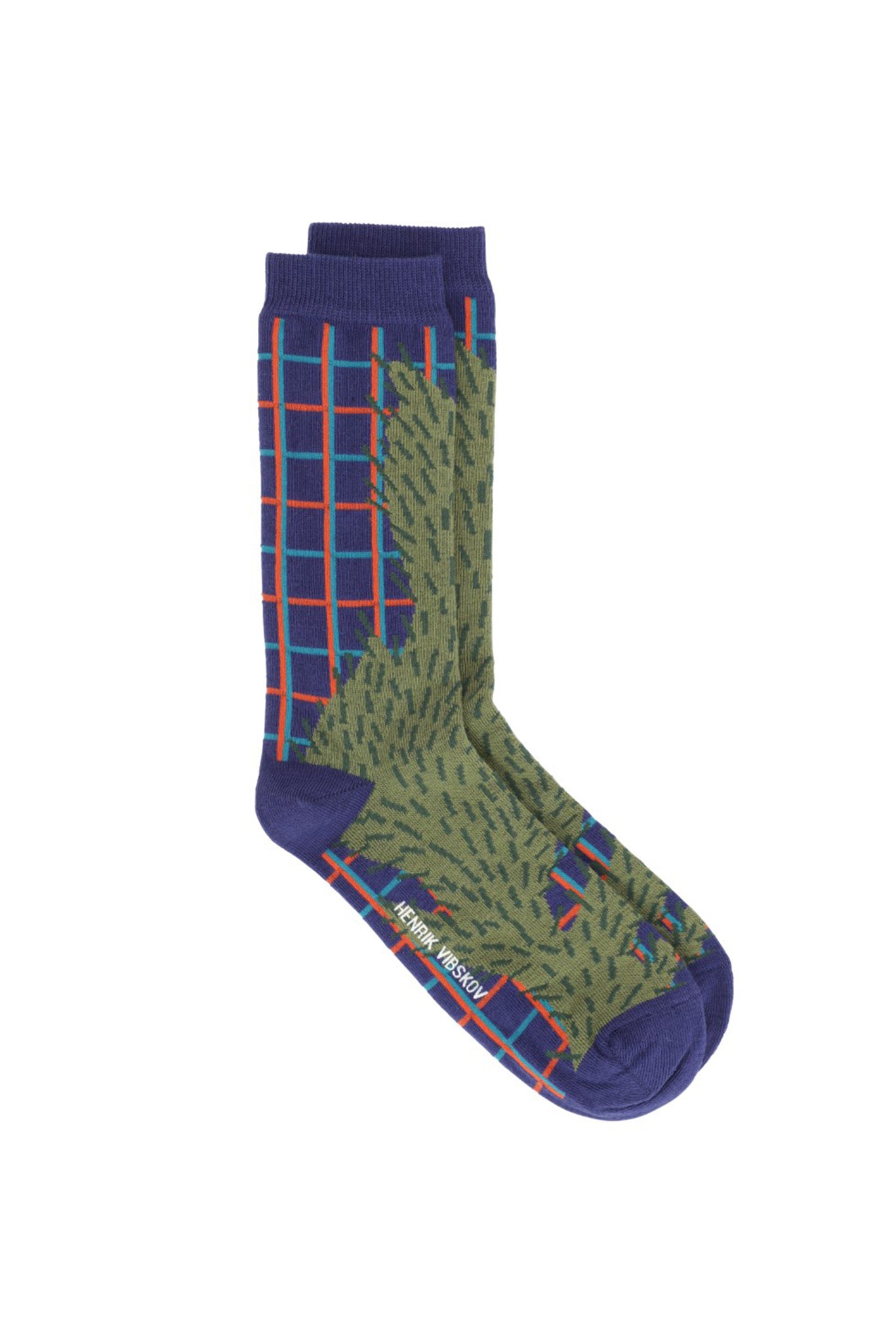 Foxy Socks Femme | Navy Cactus Grid