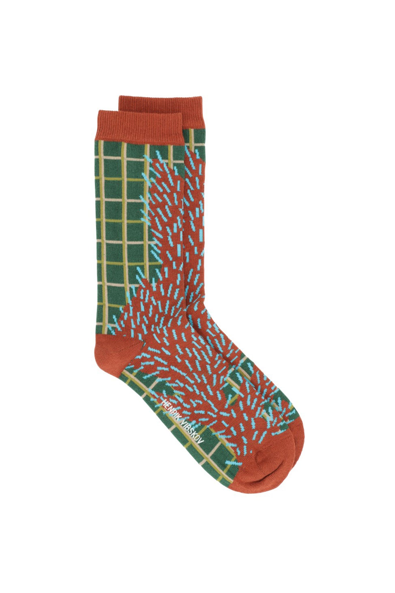 Foxy Socks Femme | Green Red Cactus Grid