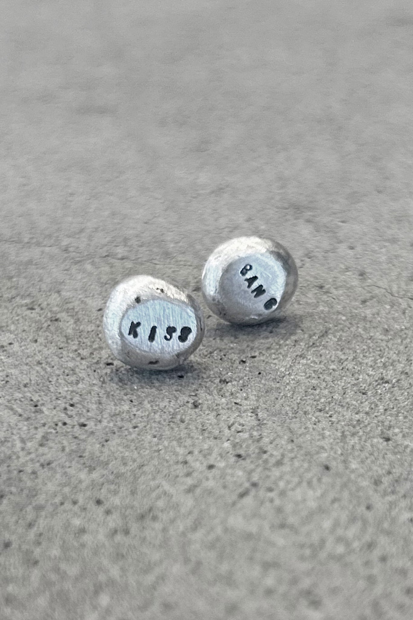 #W027 Kiss, Bang | Studs | Recycled 925 Silver