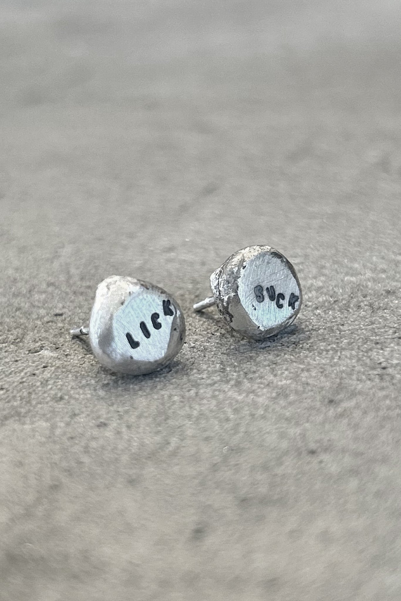 #W026 Lick, Suck | Studs | Recycled 925 Silver