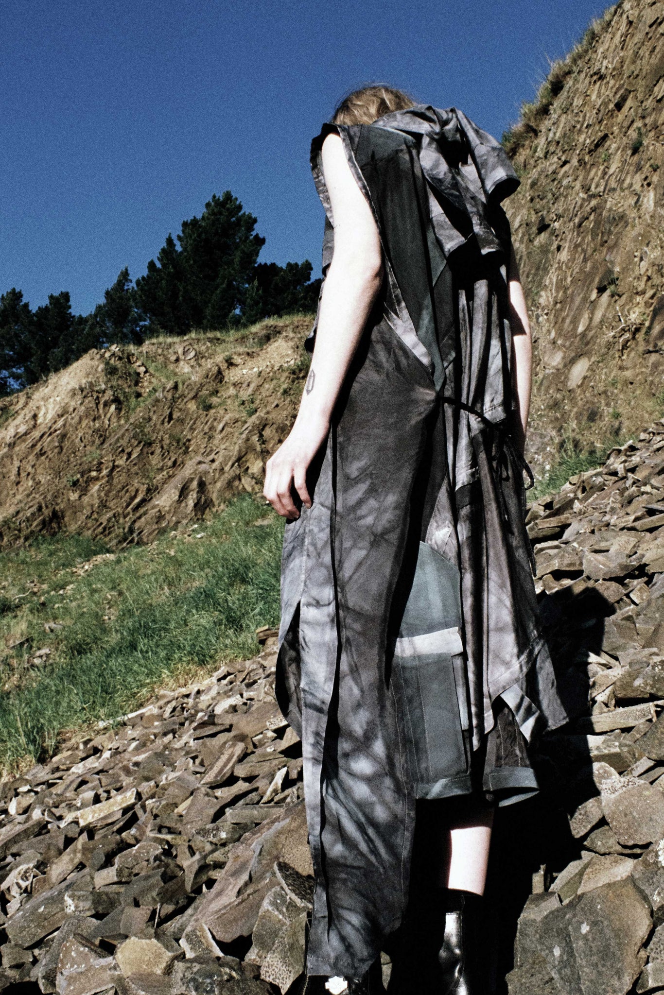 #223 Midnight Oil Dress | Kimono Lining | Grey/Green