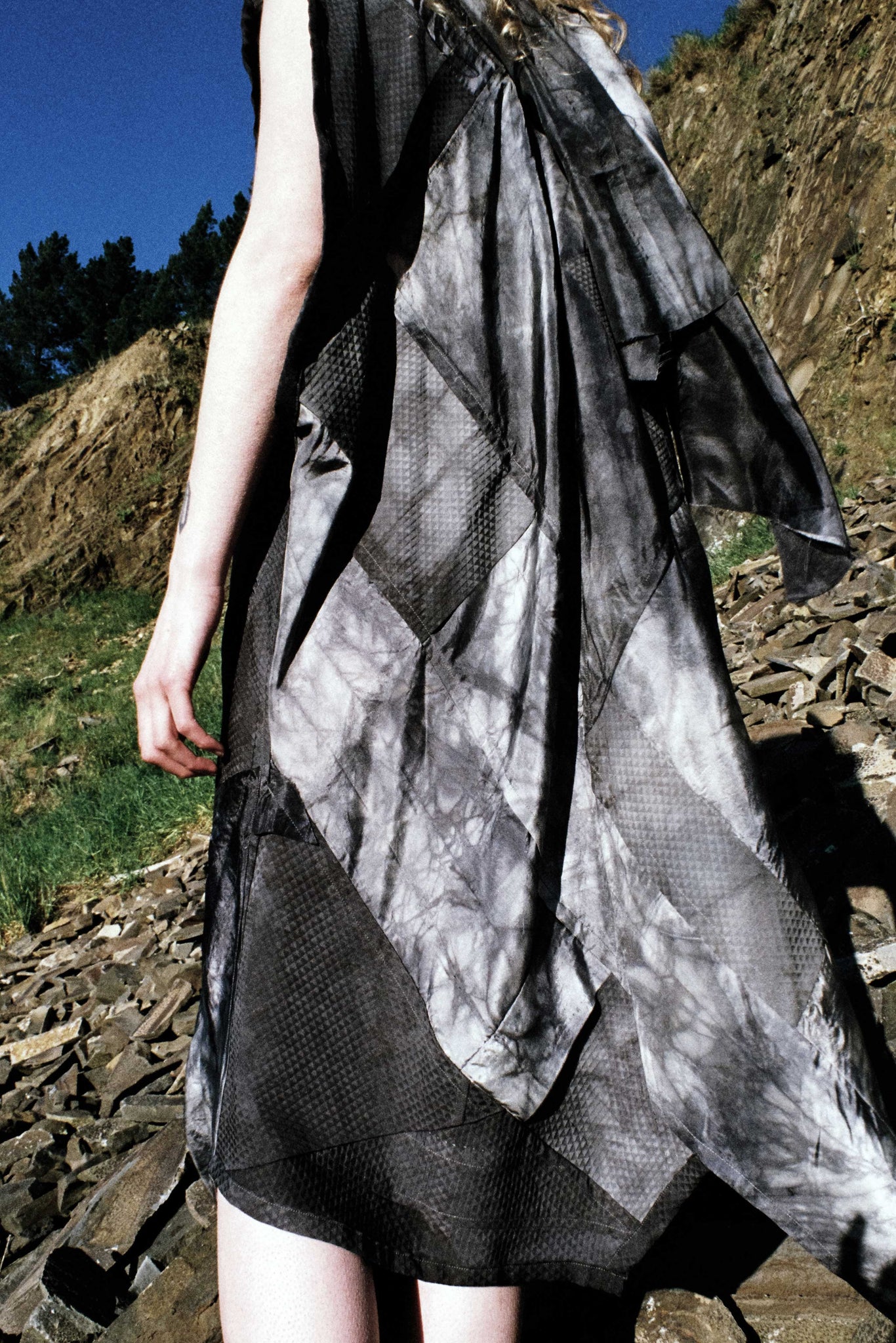 #225 Midnight Oil Dress | Kimono Lining | Grey/Silver