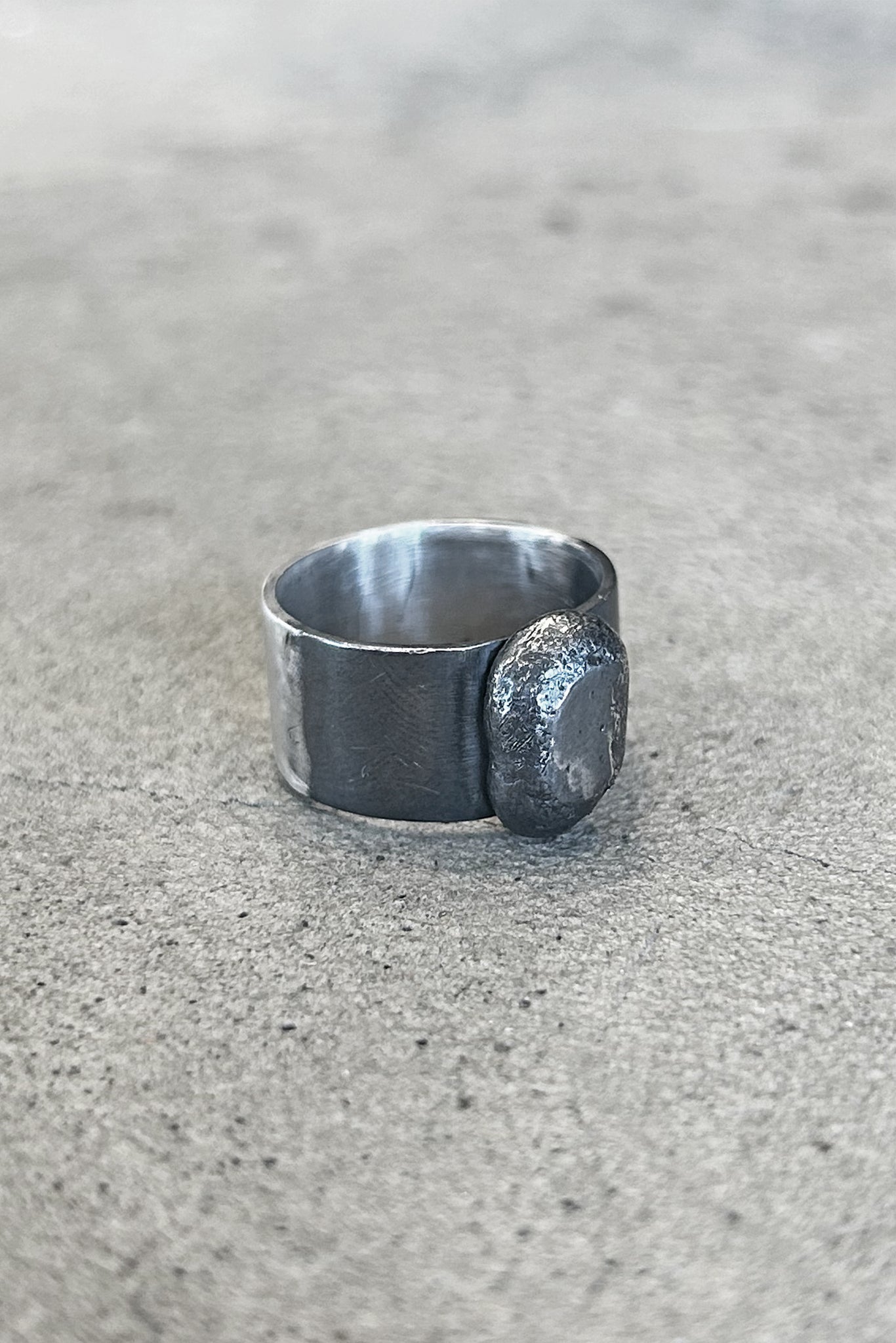 #W030 Ram Jam Signet Ring | Recycled + Oxidised 925 Silver