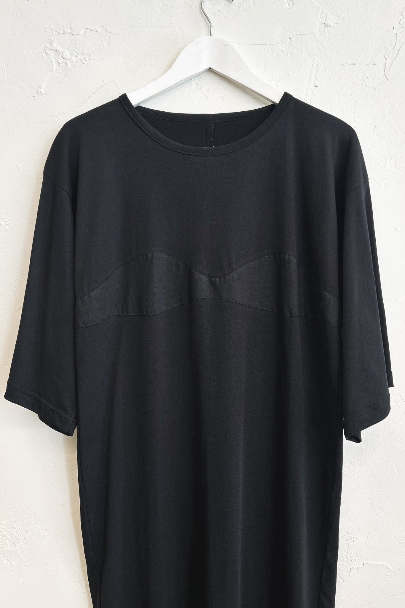 Sazanami Long Dress | Linen + Cotton | Black