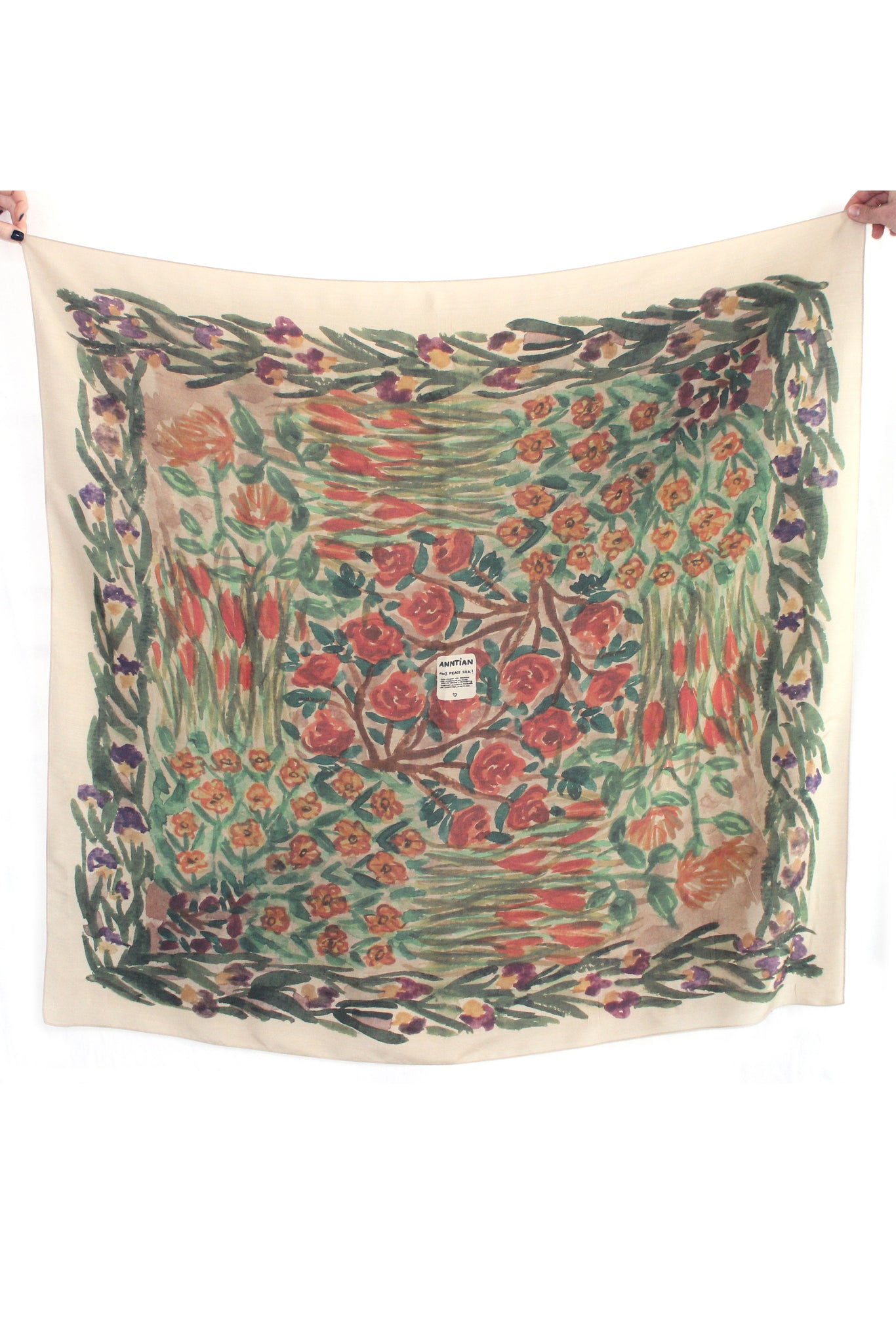 Silk Scarf | Ahimsa Silk | Flower beds Print - Part 2