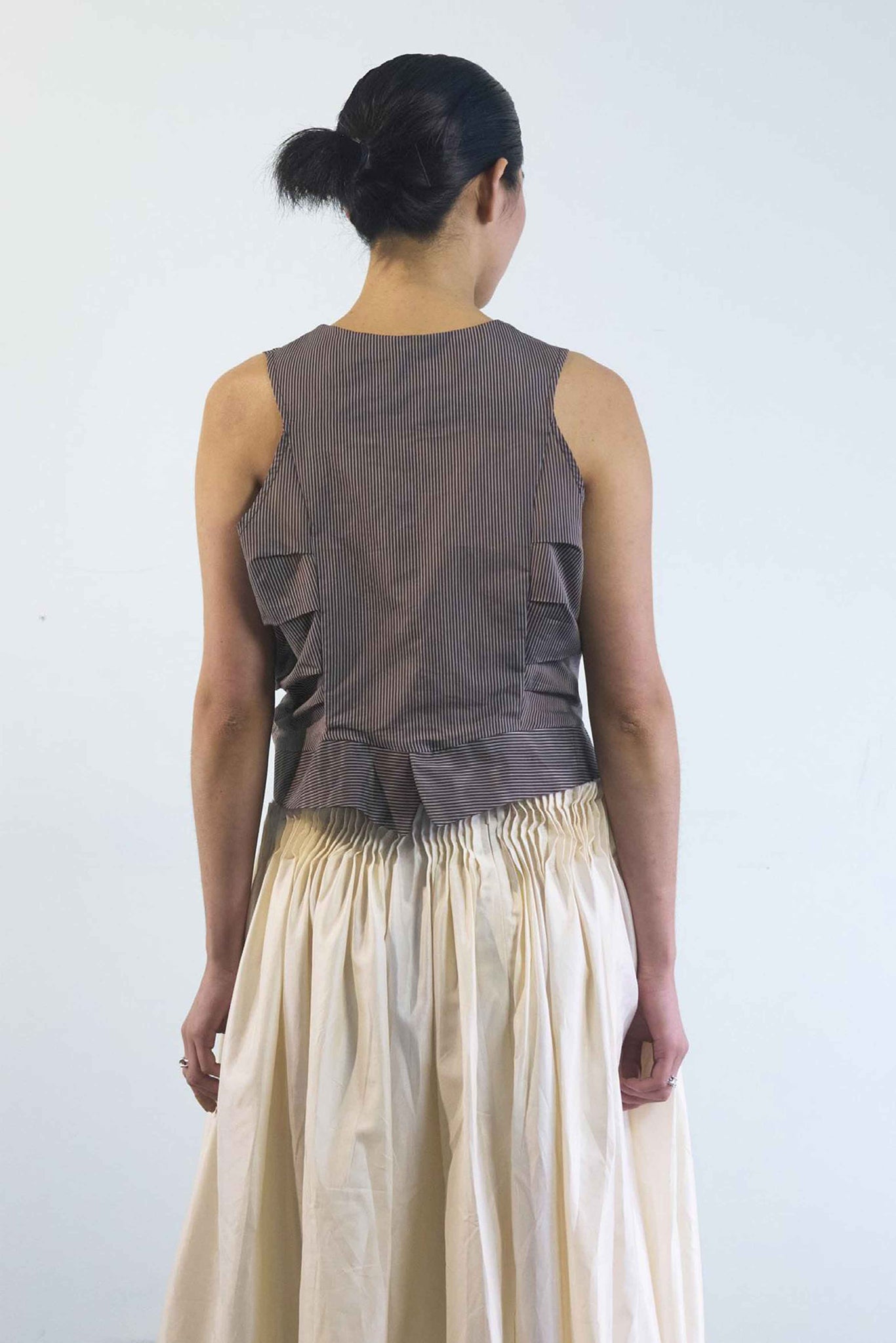 Draped Vest | Hand Dyed Cotton/Silk | Brown