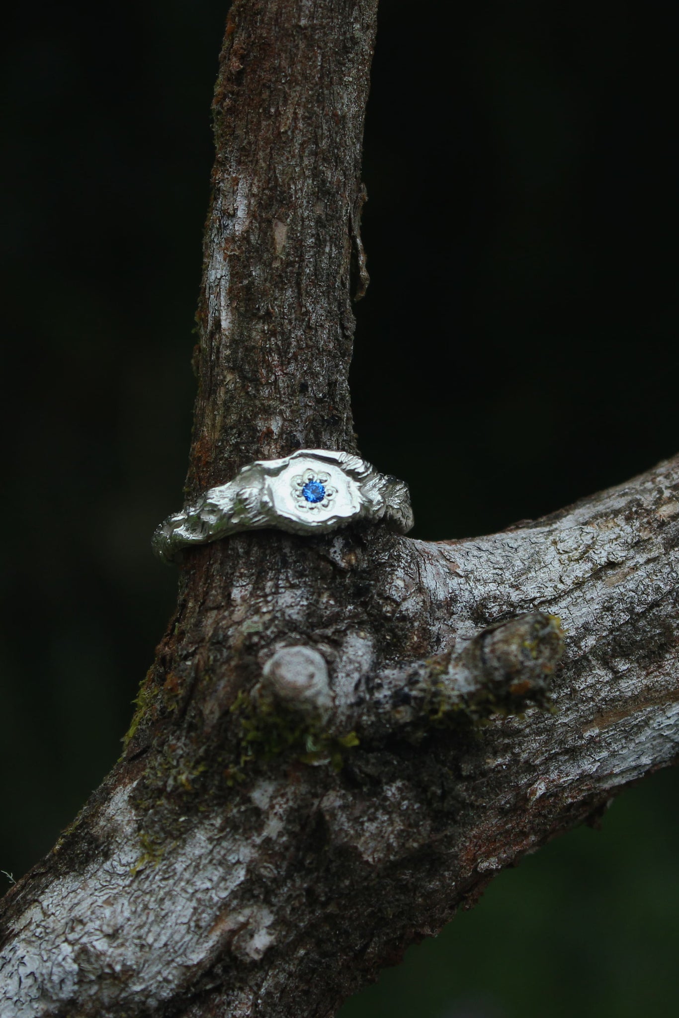 Mirror Lake Signet Ring | Silver + Blue Spinel