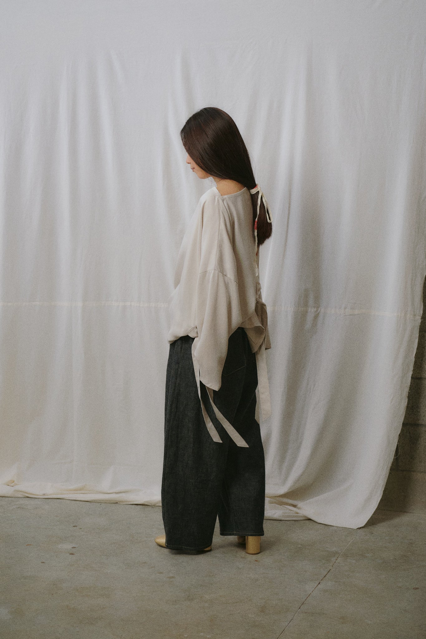 Kaguya Cropped Pants | Cotton | Denim