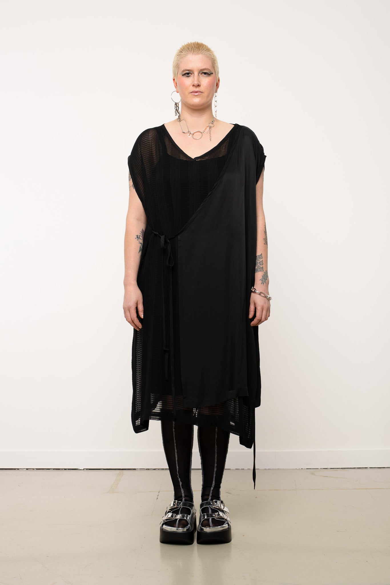 Ottilia Dress | Black Grid