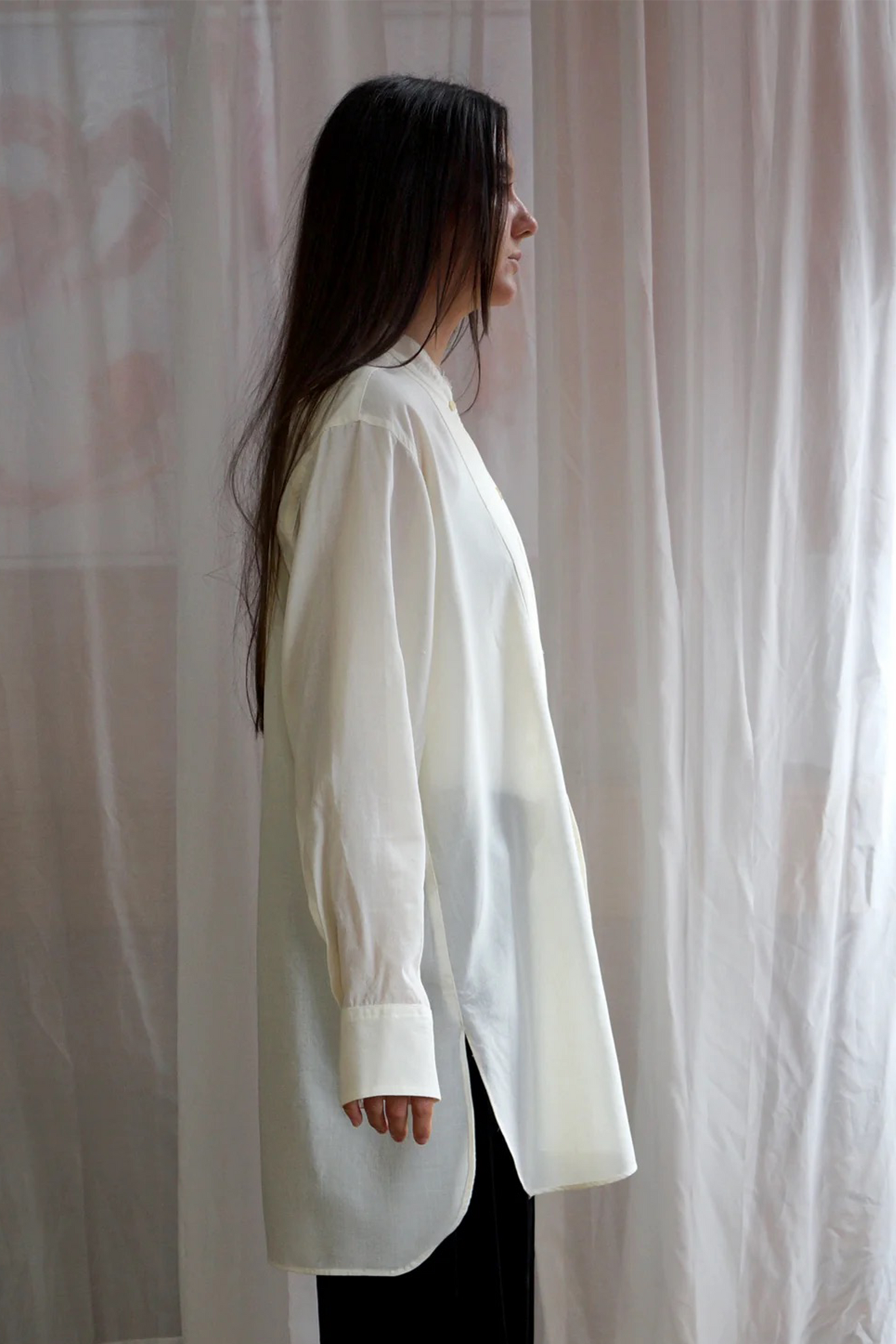 Rowan Shirt | Wool Gauze | Cream