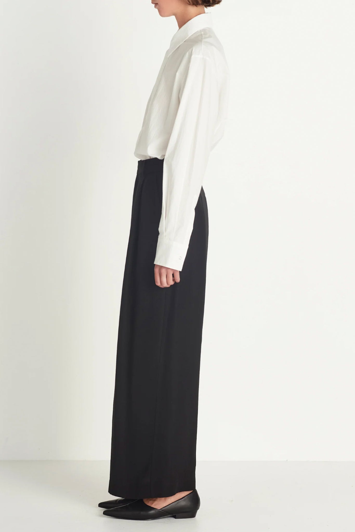 The Pleated Peg Skirt | Japanese Twill | Black