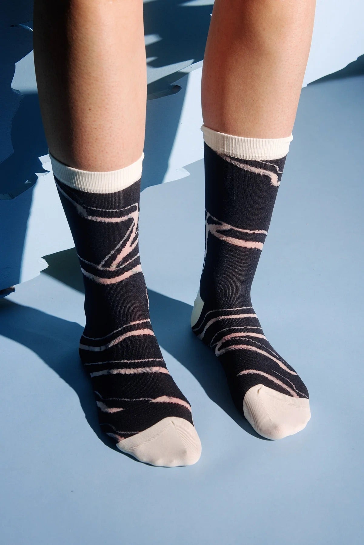 Water Reflection Socks | Femme | Black/Cream