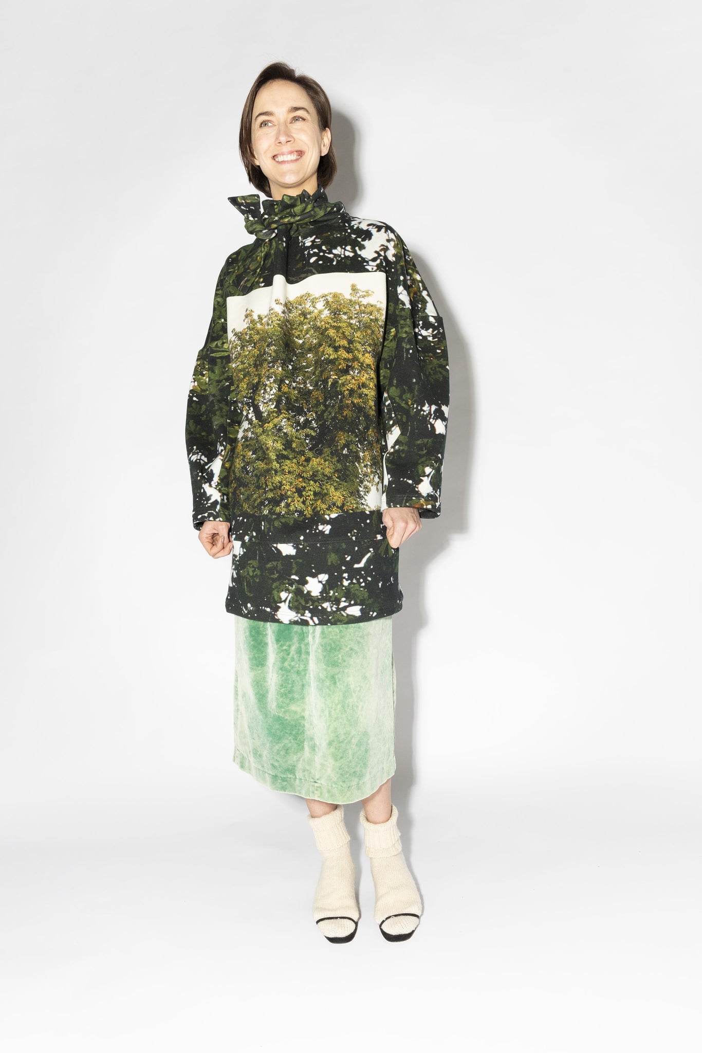 Long Sweatshirt | Organic Cotton | Tree Print