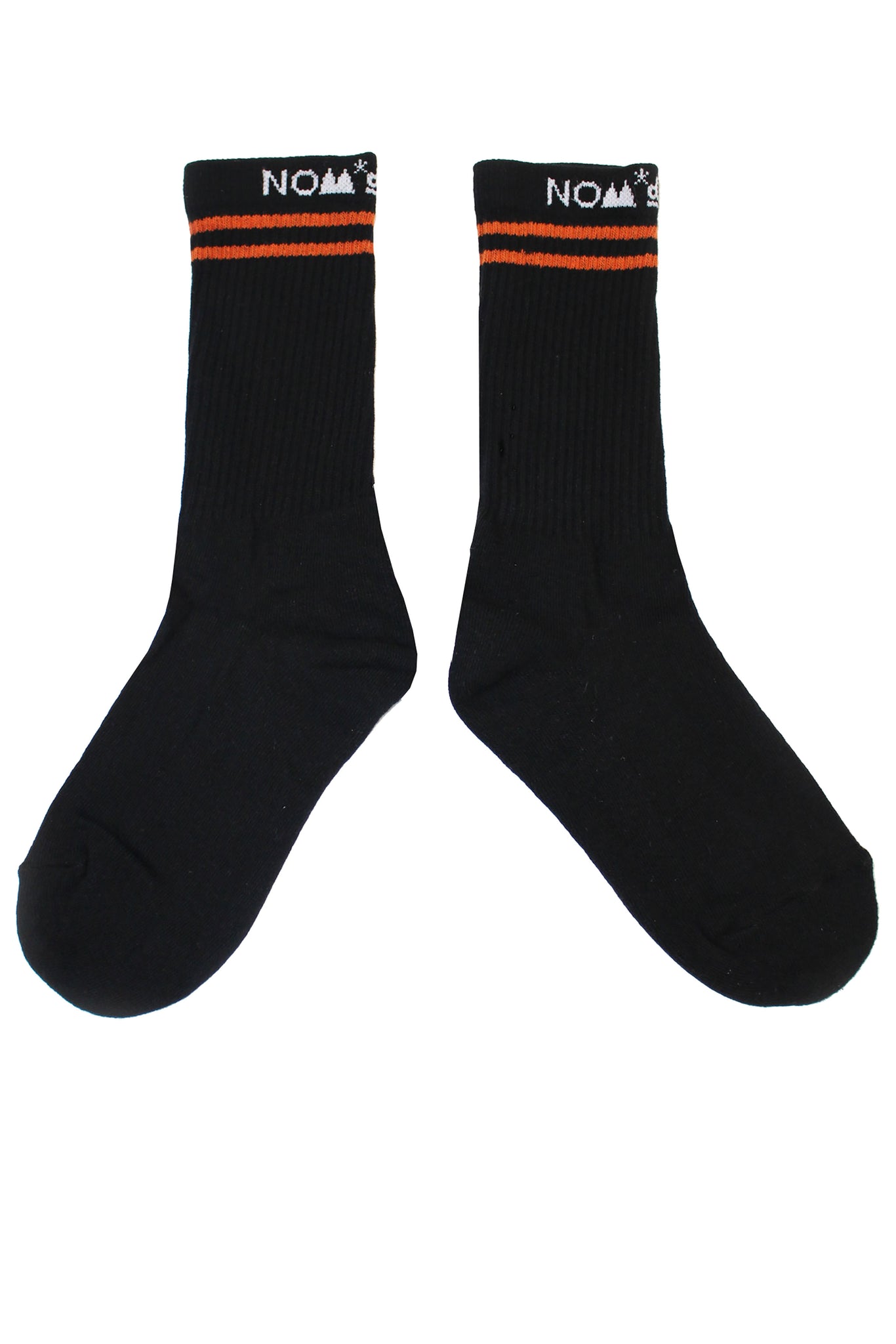 Stripe Socks | Cotton | Black / Orange